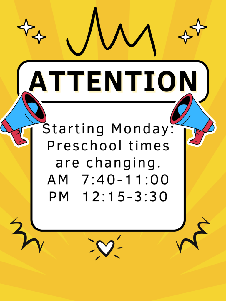 Preschool times- UPDATED