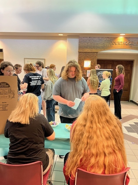 Visiting with vendors at Law Day