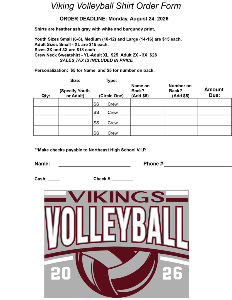 Order your volleyball shirts here!