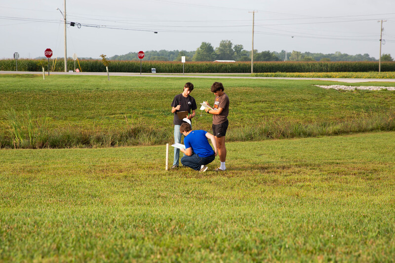 Ag Students far away measuring