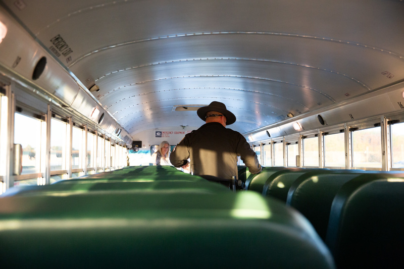 State Trooper Inspecting the bus