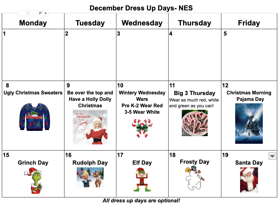 December Dress Up Days- NES