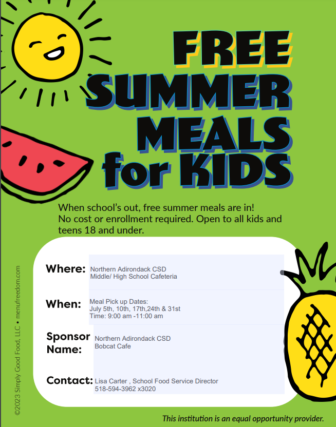 Free Summer Meals For Kids | Northern Adirondack CSD Free Summer Meals For Kids | Northern Adirondack CSD