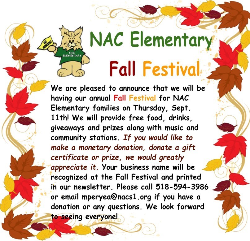 Fall festival donations