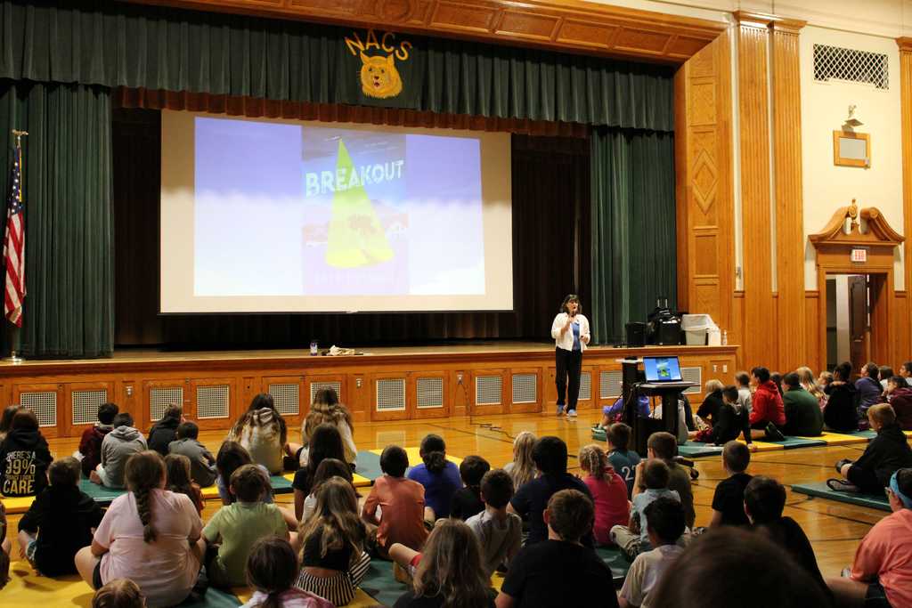 Kate Messner author visit to NAC Elementary