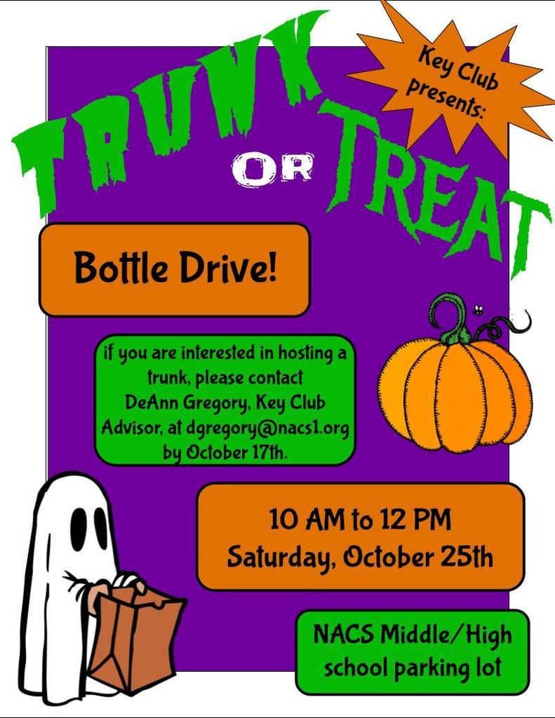 Key Club Trunk or Treat Oct 25th