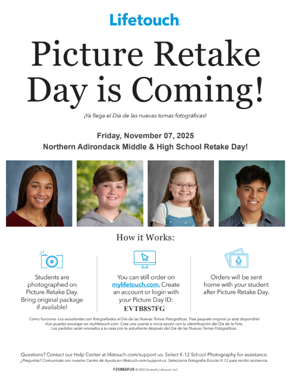 Lifetouch Picture Retake Day is Tomorow, November 7