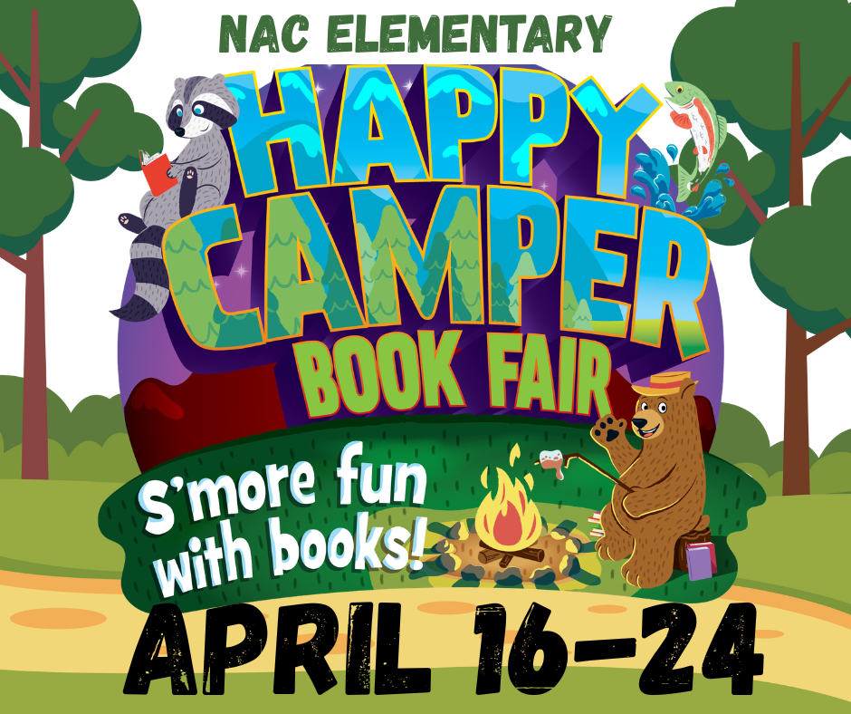 Spring 2026 Happy Camper book fair logo