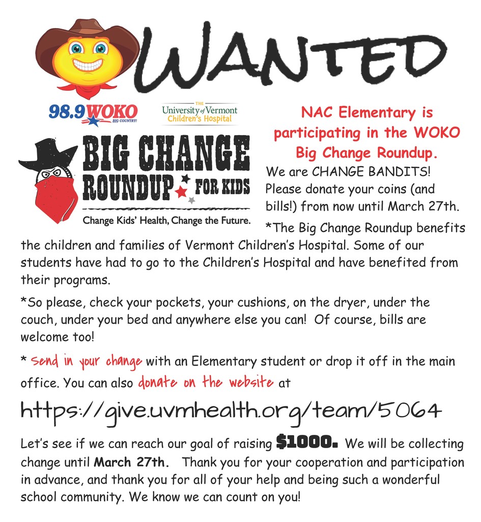NAC Elementary is participating in the WOKO Big change Roundup!