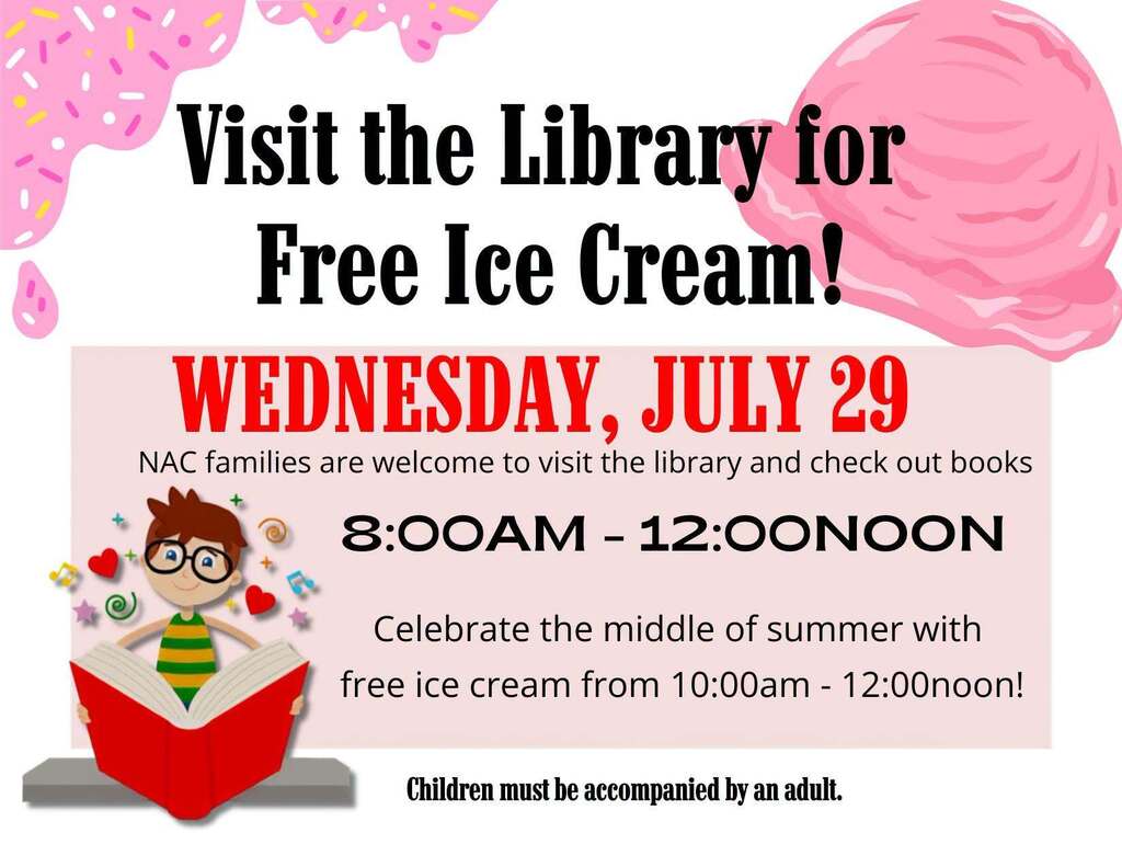 Open library and free ice cream 7-29-26