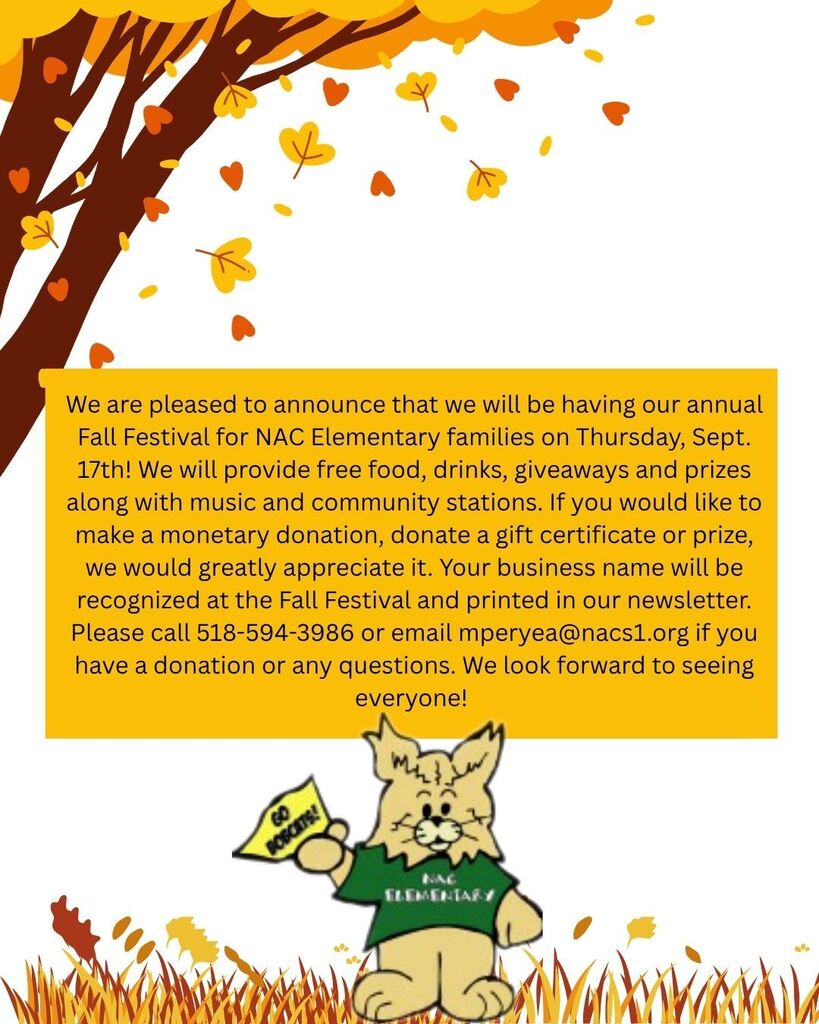 Fall Festival Donation Letter