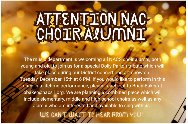 NAC choir alumni are welcomed to a joint performance on Dec. 15, 2026