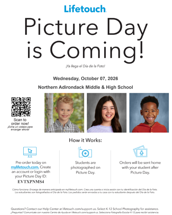 Lifetouch Picture Day October 7, 2026
