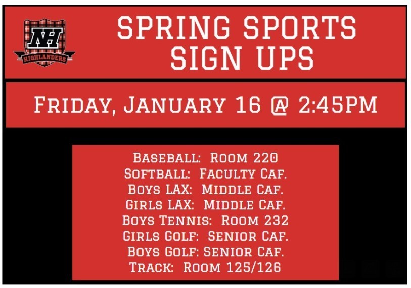 Spring Sports Sign Ups
