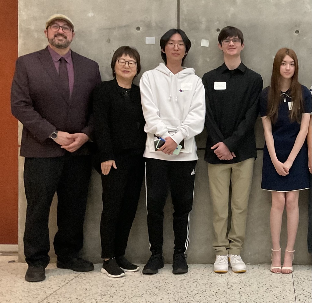 Award winners with Mrs. Fukuda and Mr. Harris