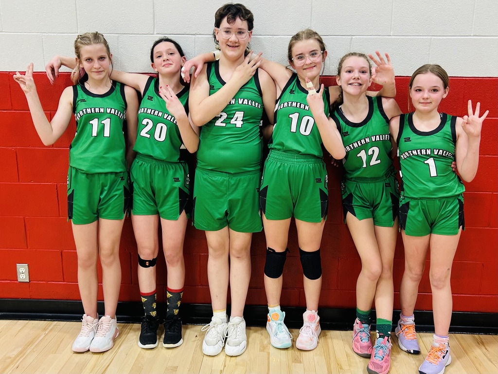 NVMS B-team girls from left to right Amora Simoneau, Shelby Lentz, Ashlynn Miller, Jaycee Houser, Joplyn McCue, Lettie Wilder