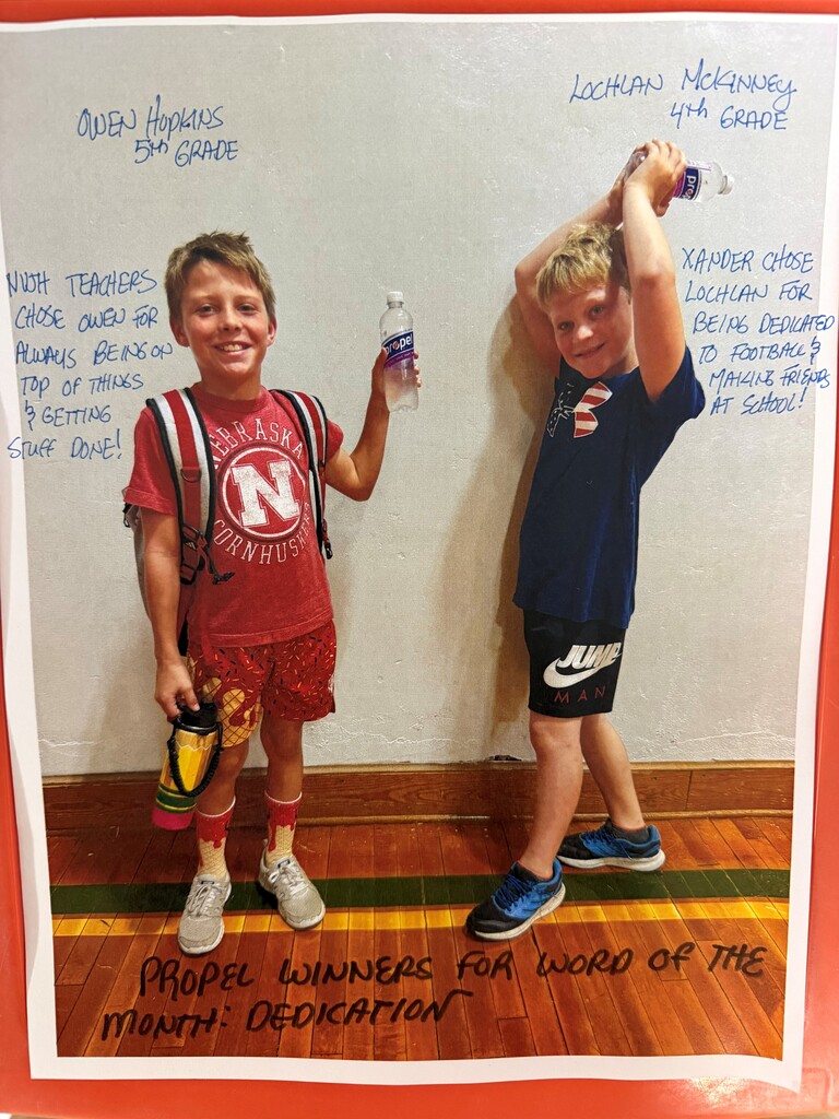 Propel winners for word of the month:  Dedication!!