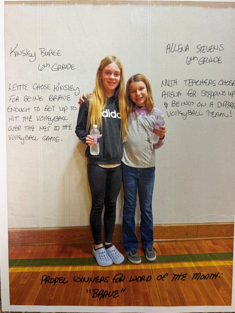 Propel winners for word of the month BRAVE!