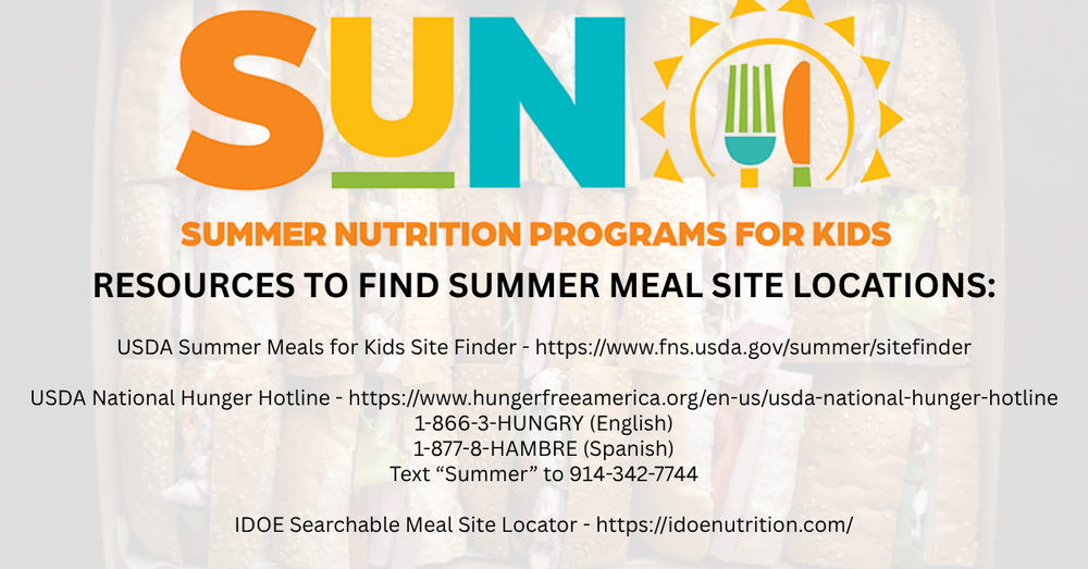 Summer Nutrition Program Information Graphic
