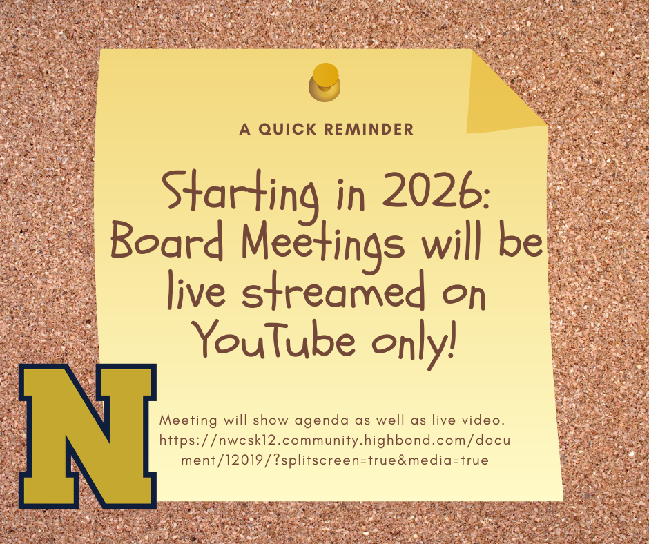School Board Meetings via YouTube Reminder Graphic
