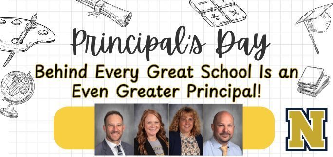 Happy Principal’s Day from Norwell Community Schools! 🎉 Thank you Mrs. Casto, Mrs. Butcher, Mr. Meyer, and Mr. Enderle for your outstanding leadership, dedication, and commitment to our students, staff, and community. We are grateful for all you do every day! 💙