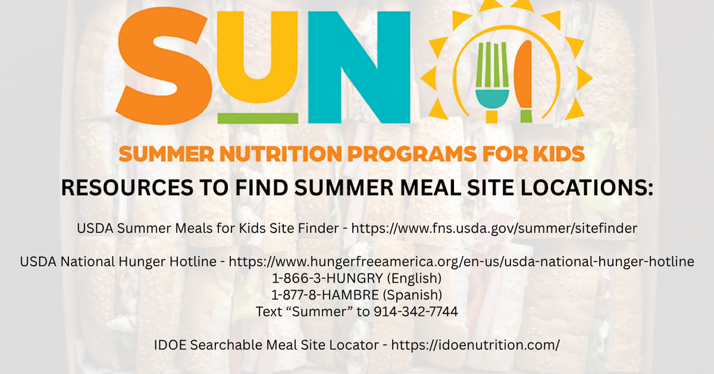 Summer Nutrition Program Information Graphic