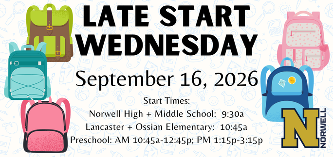 Late Start Wed Reminder Graphic