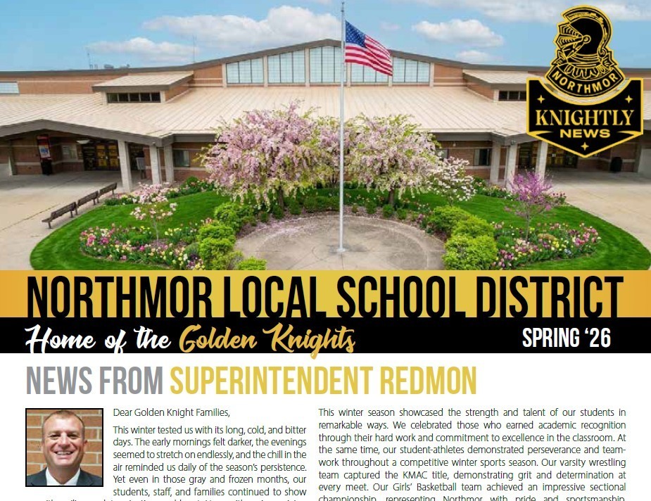 screenshot of newsletter front page