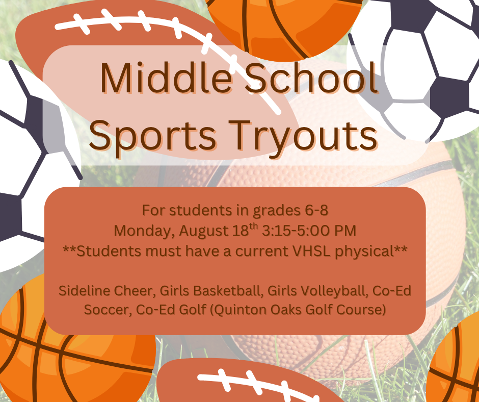Middle school sports tryouts
