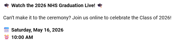 NHS Graduation Information