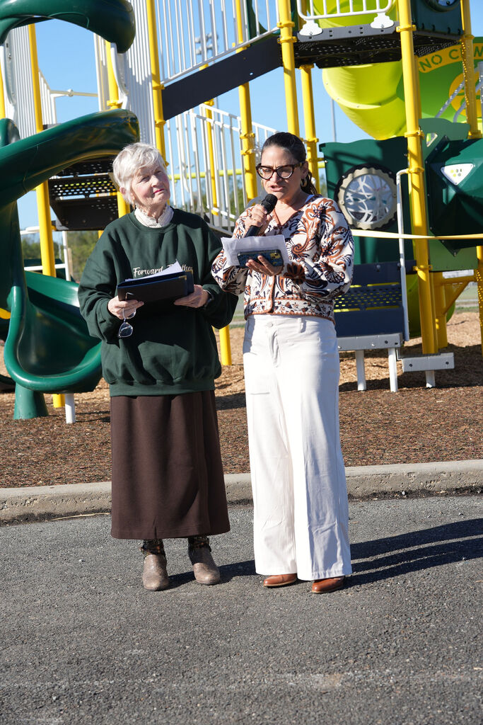 Superintendent with School board Chair