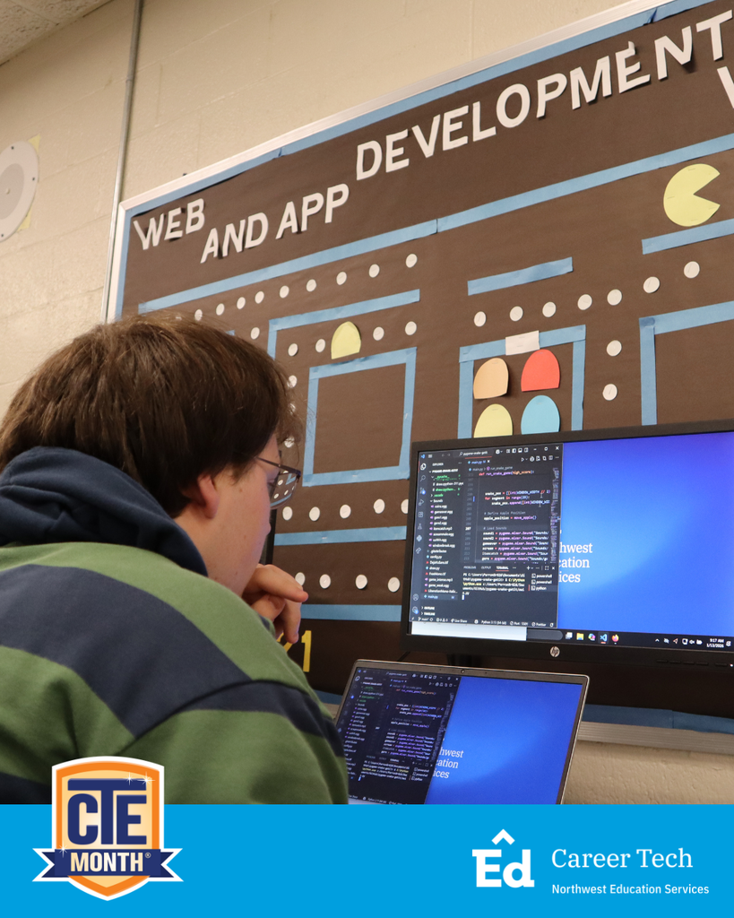 Web and App Development student working on code