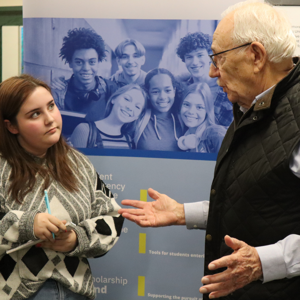 Al Jordan being interviewed by Writers Studio student.