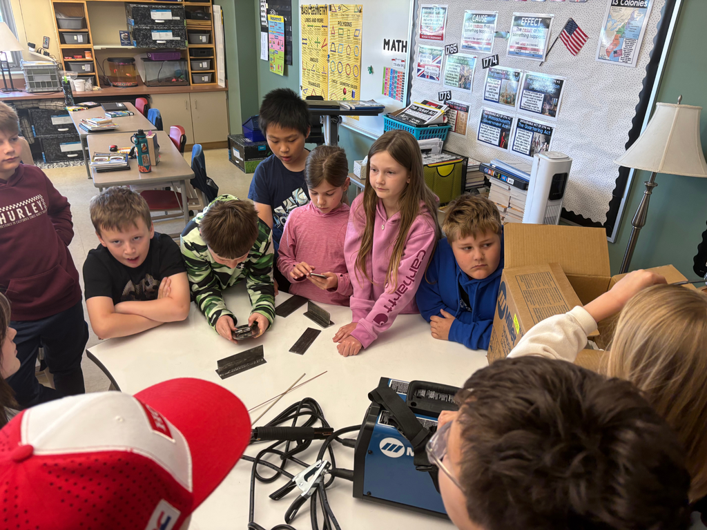 North Ed Career Tech welding students presenting for Ms. Leppien’s 4th grade class at Cherry Knoll Elementary