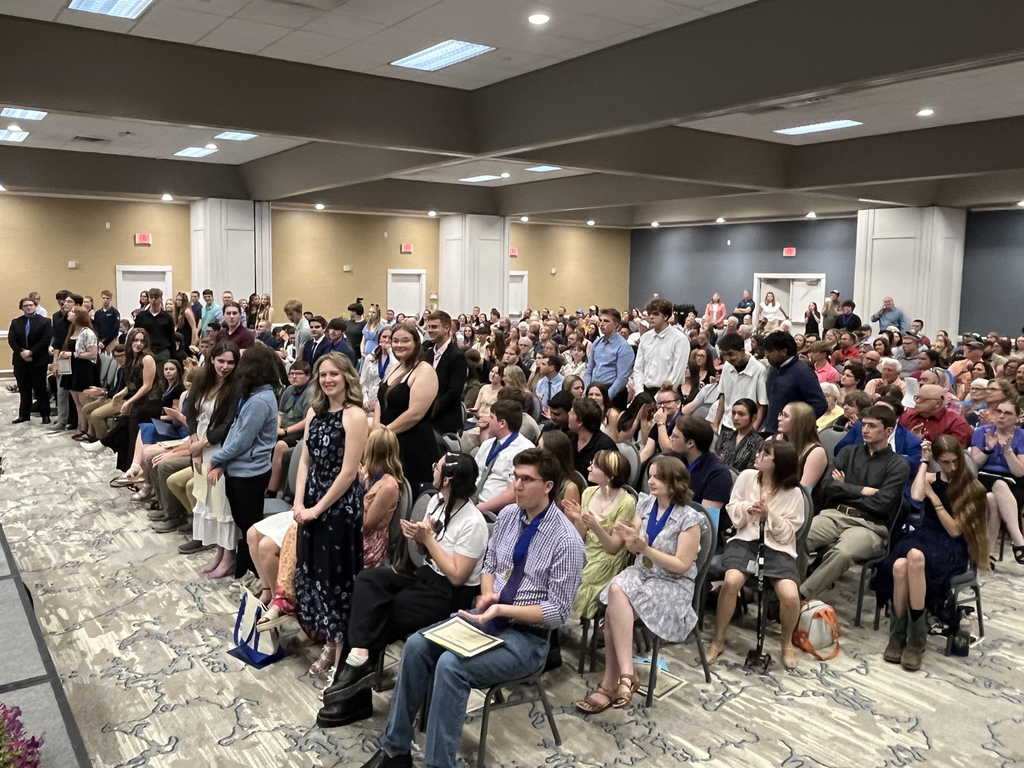 North Ed Career Tech students and attendees sitting in a hotel ballroom at North Ed Career Tech Awards Night. 
