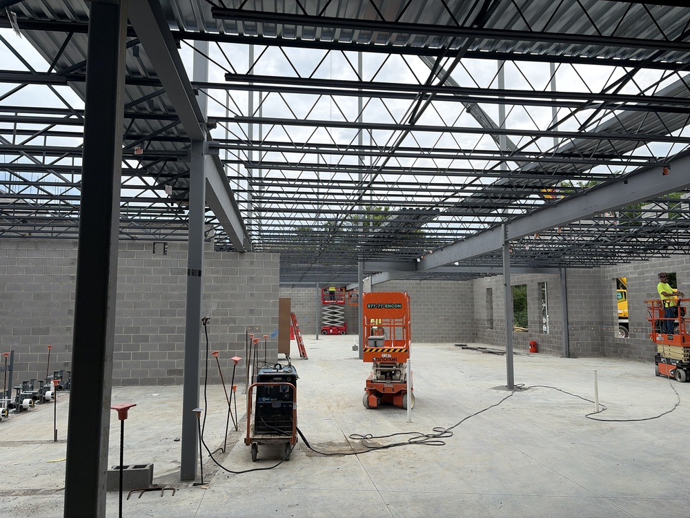Retaining walls being built at new Colerain Elementary site