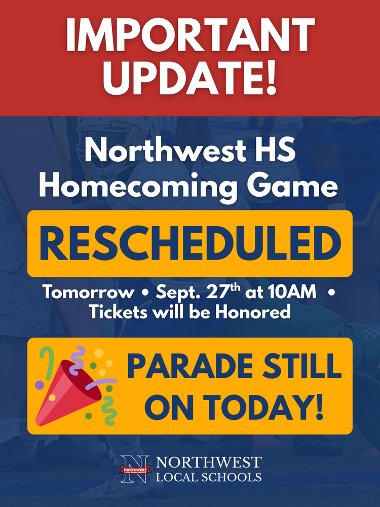 UPDATE: NWHS Homecoming Football Game Rescheduled, Parade Still On Today