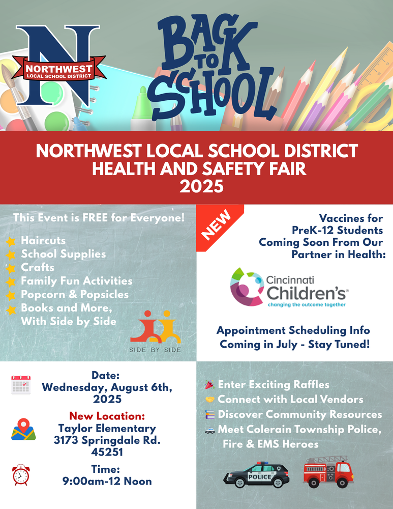 FLYER FOR BACK TO SCHOOL HEALTH AND SAFETY FAIR