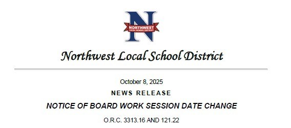 Notice of Board Work Session Date Change
