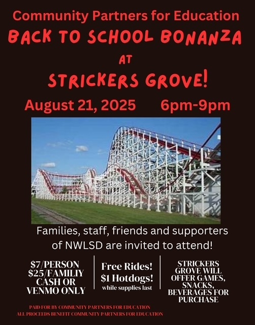 Back to School Bonanza at Strickers Grove TONIGHT!