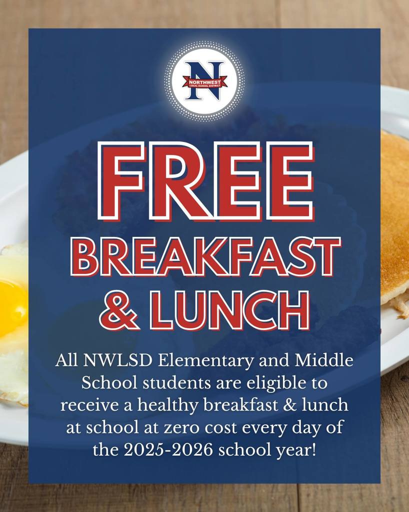 PSA: This school year, every elementary and middle school student will receive FREE breakfast and lunch every day! 🥪🍎 No further action is required of you. For high school students: Free or Reduced prices apply to those who qualify. Applications are available through Infinite Campus Parent Portal or paper copies from your student’s school. Starting Aug. 21, 2025 - May 23, 2027, all high school students qualifying for reduced-price meals will get no-cost breakfast & lunch. 🙌