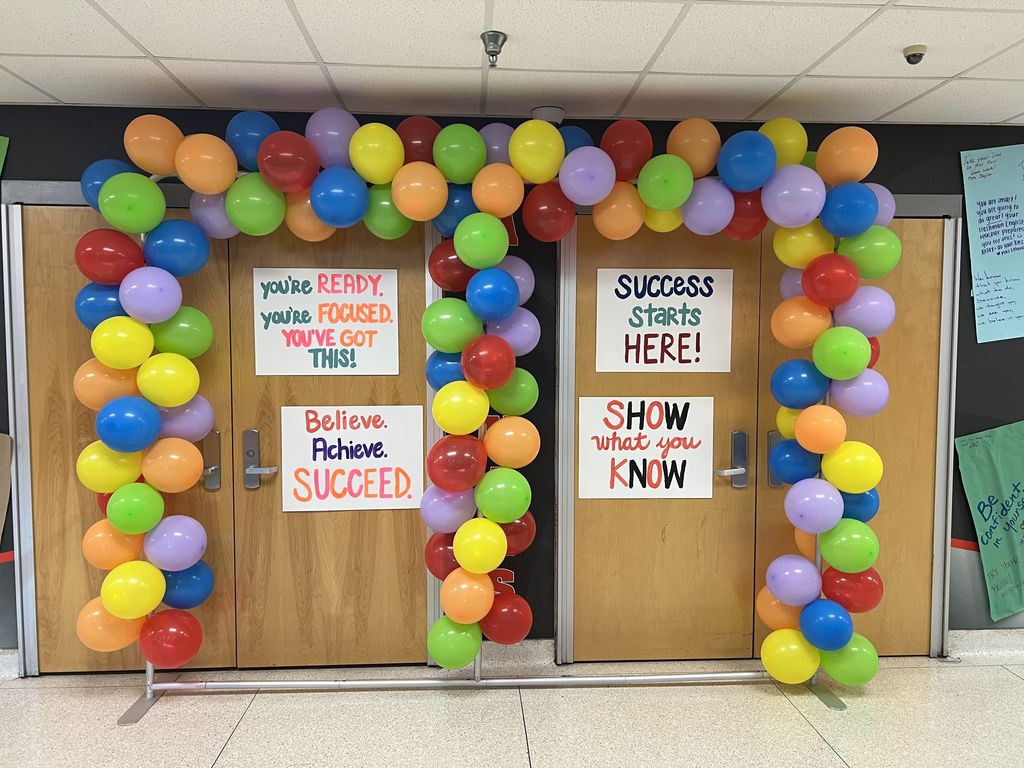 CHS decorated its front hallway with motivational posters for 2025 EOC exams.