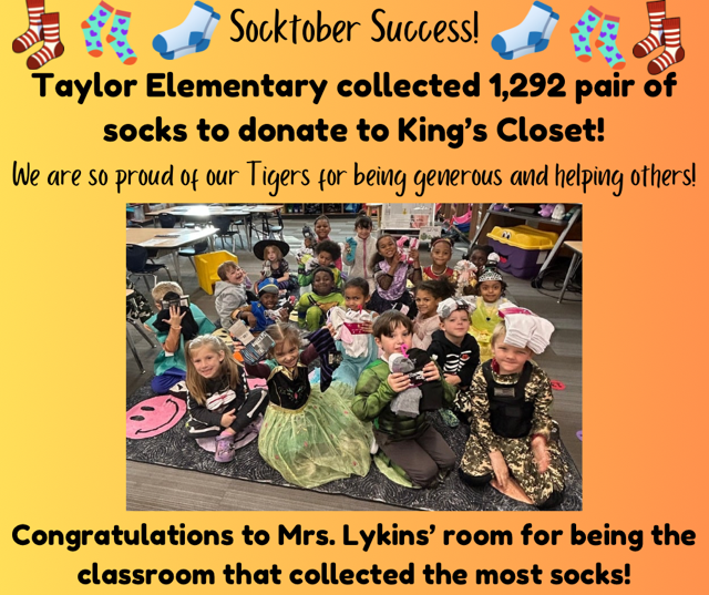 Socktober donations for kings closet