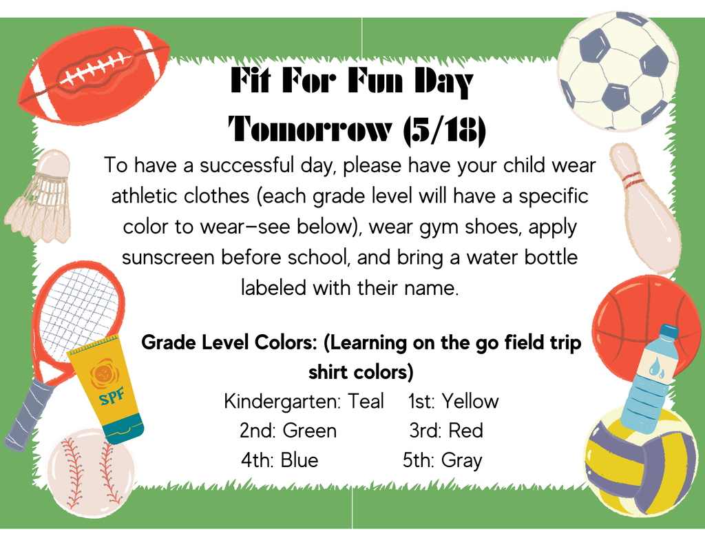 Fit For Fun Day tomorrow