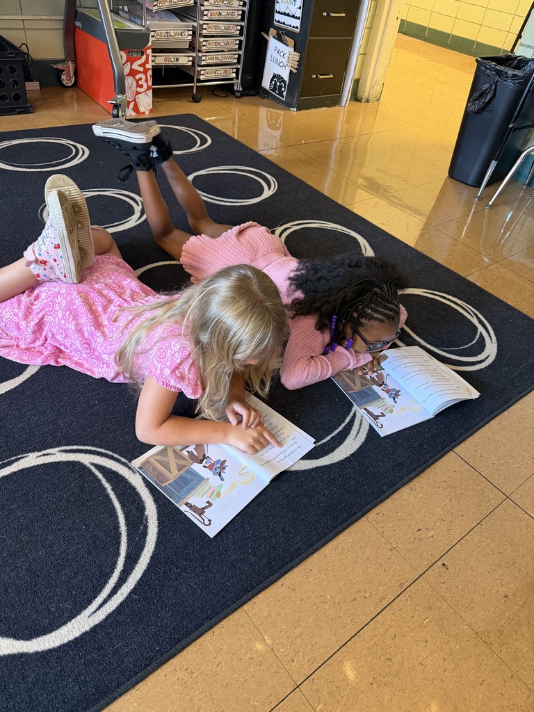students reading