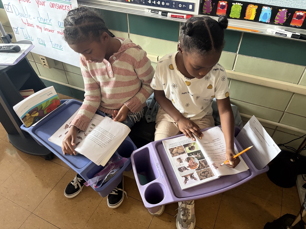 students reading