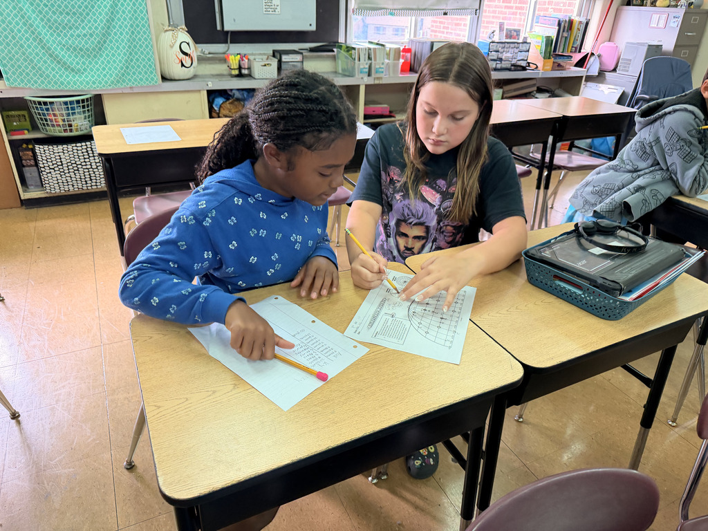 students using Smarties for a division equation