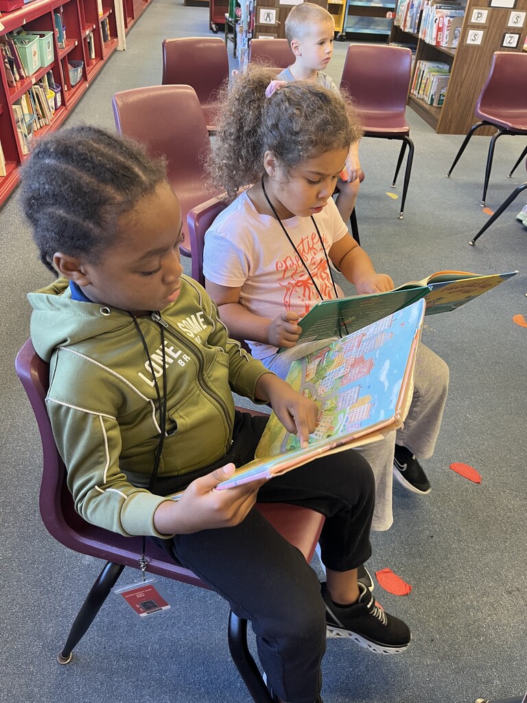 students reading