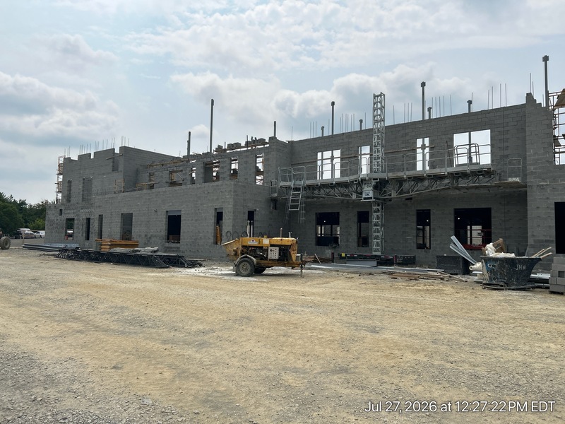 Outer wall of new building
