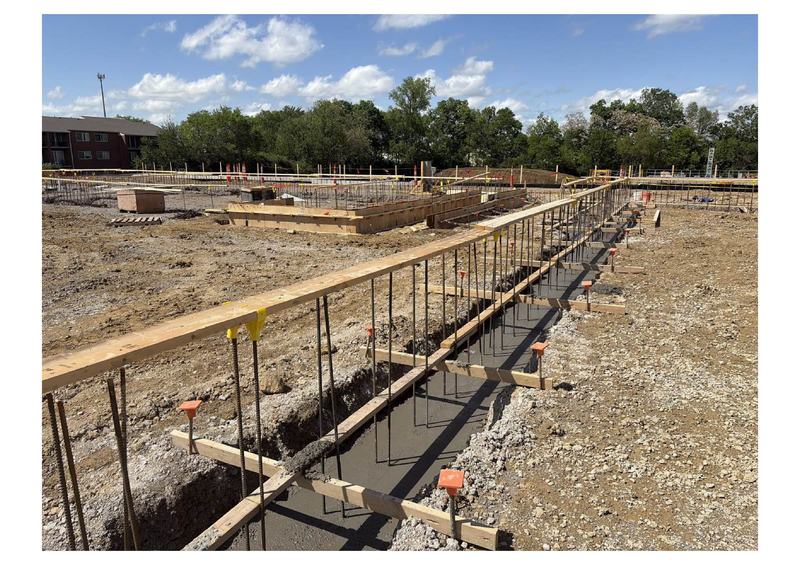 Retaining walls being built